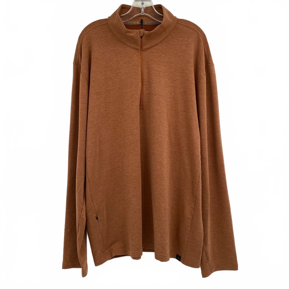 Prana Rust Orange Altitude Tracker 1/4 Zip Long Sleeve Shirt XXL